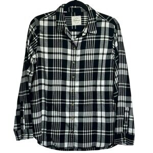 JACHS New York Girlfriend Flannel Shirt Shacket Size Medium Pockets Casual Prep